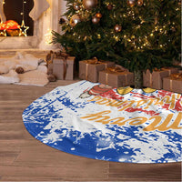 Chile Christmas Tree Skirt with Flag Colors Tree Reindeer Condor and Gift Design - Wonder Print Shop