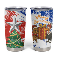 Chile Christmas Tumbler Cup with Flag Colors Tree Reindeer Condor and Gift Design - Wonder Print Shop