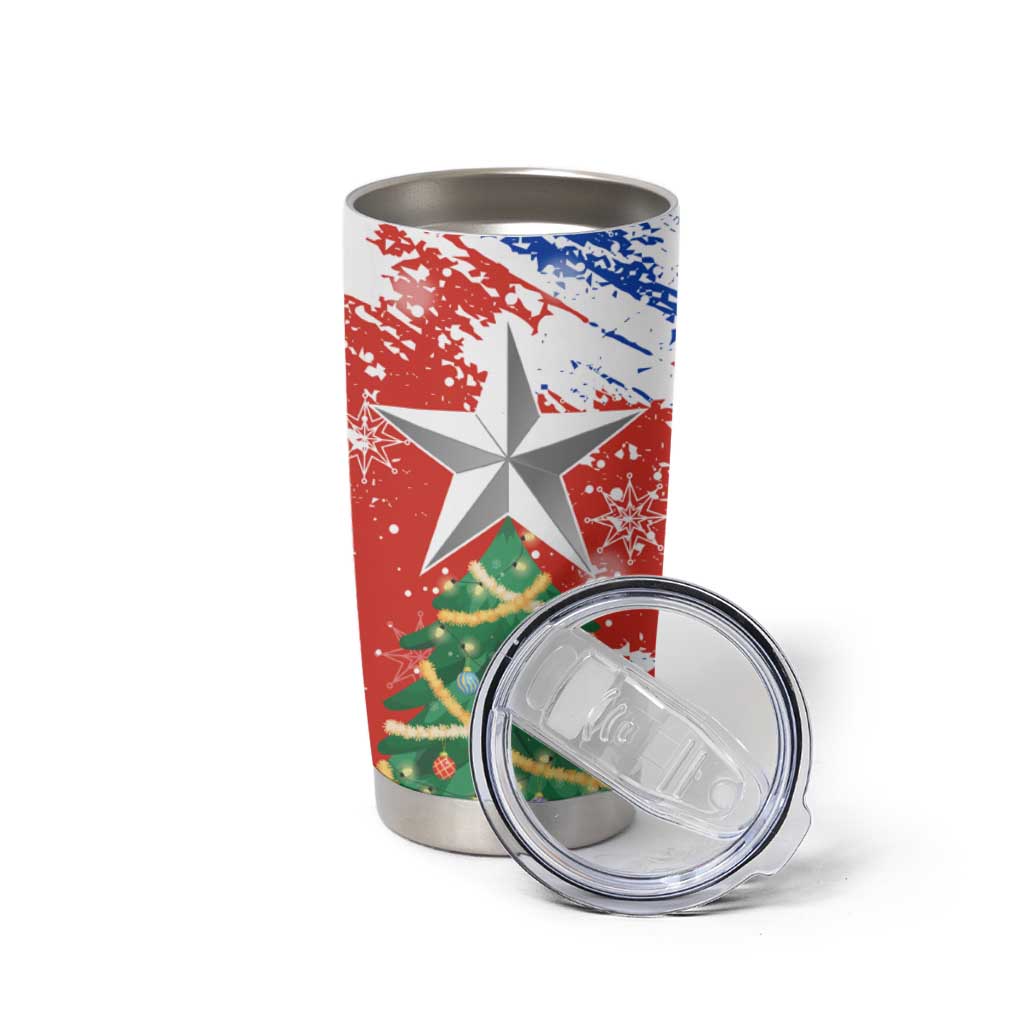 Chile Christmas Tumbler Cup with Flag Colors Tree Reindeer Condor and Gift Design - Wonder Print Shop