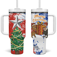 Chile Christmas Tumbler With Handle with Flag Colors Tree Reindeer Condor and Gift Design - Wonder Print Shop