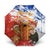 Chile Christmas Umbrella with Flag Colors Tree Reindeer Condor and Gift Design - Wonder Print Shop