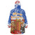 Chile Christmas Wearable Blanket Hoodie with Flag Colors Tree Reindeer Condor and Gift Design - Wonder Print Shop