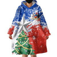 Chile Christmas Wearable Blanket Hoodie with Flag Colors Tree Reindeer Condor and Gift Design - Wonder Print Shop
