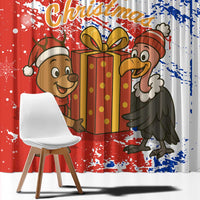 Chile Christmas Window Curtain with Flag Colors Tree Reindeer Condor and Gift Design - Wonder Print Shop