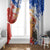 Chile Christmas Window Curtain with Flag Colors Tree Reindeer Condor and Gift Design - Wonder Print Shop