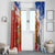 Chile Christmas Window Curtain with Flag Colors Tree Reindeer Condor and Gift Design - Wonder Print Shop