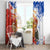 Chile Christmas Window Curtain with Flag Colors Tree Reindeer Condor and Gift Design - Wonder Print Shop