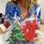 Chile Christmas Women Casual Shirt with Flag Colors Tree Reindeer Condor and Gift Design - Wonder Print Shop