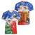 Chile Christmas Women V-Neck T-Shirt with Flag Colors Tree Reindeer Condor and Gift Design - Wonder Print Shop