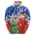 Chile Christmas Zip Hoodie with Flag Colors Tree Reindeer Condor and Gift Design - Wonder Print Shop