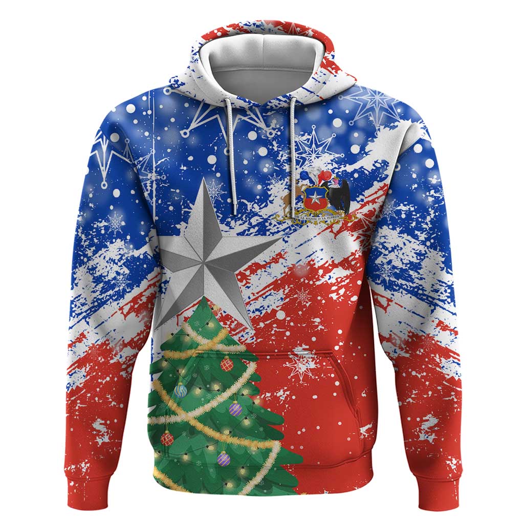 Chile Christmas Zip Hoodie with Flag Colors Tree Reindeer Condor and Gift Design - Wonder Print Shop