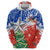 Chile Christmas Zip Hoodie with Flag Colors Tree Reindeer Condor and Gift Design - Wonder Print Shop