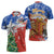 Chile Christmas Zipper Polo Shirt with Flag Colors Tree Reindeer Condor and Gift Design - Wonder Print Shop