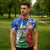Chile Christmas Zipper Polo Shirt with Flag Colors Tree Reindeer Condor and Gift Design - Wonder Print Shop