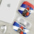 Chile Christmas AirPods Case with Moai Statues Santa Hats Snowflakes and Flag Colors Design - Wonder Print Shop