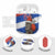 Chile Christmas AirPods Case with Moai Statues Santa Hats Snowflakes and Flag Colors Design - Wonder Print Shop