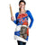 Chile Christmas Apron with Moai Statues Santa Hats Snowflakes and Flag Colors Design - Wonder Print Shop