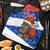 Chile Christmas Apron with Moai Statues Santa Hats Snowflakes and Flag Colors Design - Wonder Print Shop