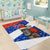 Chile Christmas Area Rug with Moai Statues Santa Hats Snowflakes and Flag Colors Design - Wonder Print Shop