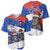 Chile Christmas Baseball Jersey with Moai Statues Santa Hats Snowflakes and Flag Colors Design - Wonder Print Shop