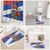 Chile Christmas Bathroom Set with Moai Statues Santa Hats Snowflakes and Flag Colors Design - Wonder Print Shop