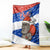 Chile Christmas Blanket with Moai Statues Santa Hats Snowflakes and Flag Colors Design - Wonder Print Shop
