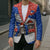 Chile Christmas Blazer with Moai Statues Santa Hats Snowflakes and Flag Colors Design - Wonder Print Shop
