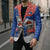 Chile Christmas Blazer with Moai Statues Santa Hats Snowflakes and Flag Colors Design - Wonder Print Shop