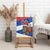 Chile Christmas Canvas Wall Art with Moai Statues Santa Hats Snowflakes and Flag Colors Design - Wonder Print Shop