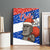 Chile Christmas Canvas Wall Art with Moai Statues Santa Hats Snowflakes and Flag Colors Design - Wonder Print Shop