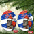 Chile Christmas Ceramic Ornament with Moai Statues Santa Hats Snowflakes and Flag Colors Design - Wonder Print Shop