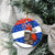 Chile Christmas Ceramic Ornament with Moai Statues Santa Hats Snowflakes and Flag Colors Design - Wonder Print Shop