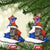 Chile Christmas Ceramic Ornament with Moai Statues Santa Hats Snowflakes and Flag Colors Design - Wonder Print Shop