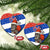 Chile Christmas Ceramic Ornament with Moai Statues Santa Hats Snowflakes and Flag Colors Design - Wonder Print Shop