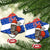 Chile Christmas Ceramic Ornament with Moai Statues Santa Hats Snowflakes and Flag Colors Design - Wonder Print Shop