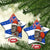 Chile Christmas Ceramic Ornament with Moai Statues Santa Hats Snowflakes and Flag Colors Design - Wonder Print Shop