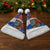 Chile Christmas Santa Hat with Moai Statues Santa Hats Snowflakes and Flag Colors Design - Wonder Print Shop