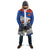 Chile Christmas Cloak with Moai Statues Santa Hats Snowflakes and Flag Colors Design - Wonder Print Shop