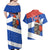 Chile Christmas Couples Matching Off Shoulder Maxi Dress and Hawaiian Shirt with Moai Statues Santa Hats Snowflakes and Flag Colors Design - Wonder Print Shop
