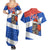 Chile Christmas Couples Matching Summer Maxi Dress and Hawaiian Shirt with Moai Statues Santa Hats Snowflakes and Flag Colors Design - Wonder Print Shop