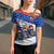 Chile Christmas Cross Shoulder Shirt with Moai Statues Santa Hats Snowflakes and Flag Colors Design - Wonder Print Shop