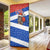 Chile Christmas Door Cover with Moai Statues Santa Hats Snowflakes and Flag Colors Design - Wonder Print Shop