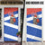 Chile Christmas Door Cover with Moai Statues Santa Hats Snowflakes and Flag Colors Design - Wonder Print Shop