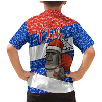 Chile Christmas Family Matching Mermaid Dress and Hawaiian Shirt with Moai Statues Santa Hats Snowflakes and Flag Colors Design - Wonder Print Shop