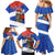 Chile Christmas Family Matching Mermaid Dress and Hawaiian Shirt with Moai Statues Santa Hats Snowflakes and Flag Colors Design - Wonder Print Shop