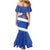 Chile Christmas Family Matching Mermaid Dress and Hawaiian Shirt with Moai Statues Santa Hats Snowflakes and Flag Colors Design - Wonder Print Shop