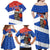 Chile Christmas Family Matching Off Shoulder Maxi Dress and Hawaiian Shirt with Moai Statues Santa Hats Snowflakes and Flag Colors Design - Wonder Print Shop