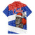 Chile Christmas Family Matching Off Shoulder Maxi Dress and Hawaiian Shirt with Moai Statues Santa Hats Snowflakes and Flag Colors Design - Wonder Print Shop