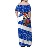 Chile Christmas Family Matching Off Shoulder Maxi Dress and Hawaiian Shirt with Moai Statues Santa Hats Snowflakes and Flag Colors Design - Wonder Print Shop