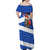 Chile Christmas Family Matching Off Shoulder Maxi Dress and Hawaiian Shirt with Moai Statues Santa Hats Snowflakes and Flag Colors Design - Wonder Print Shop